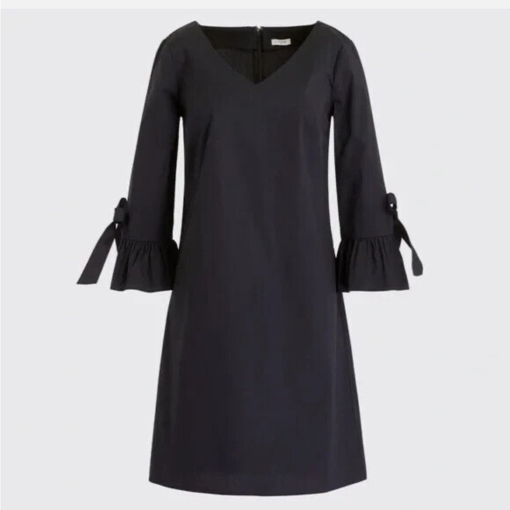 JCREW Ruffle Tie Black Dress
